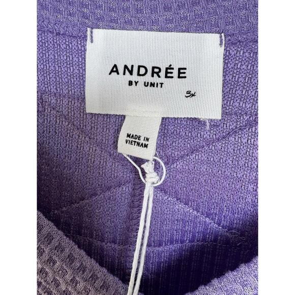 Andree NWT Waffle Knit Lavender Pullover Soft Cozy Lightweight  Thermal 3X - Picture 3 of 5